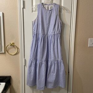 JCREW  Sleeveless Midi Dress W/Pockets Size 0 Cotton Elastane